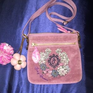 juicy couture pink velvet crossbody purse